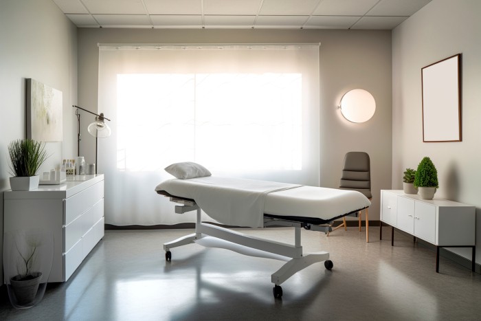 Modern physiotherapy treatment room